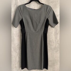 Ann Taylor LOFT Petites Black/Gray Colorblock Knit Short Sleeved Dress~Size 2P